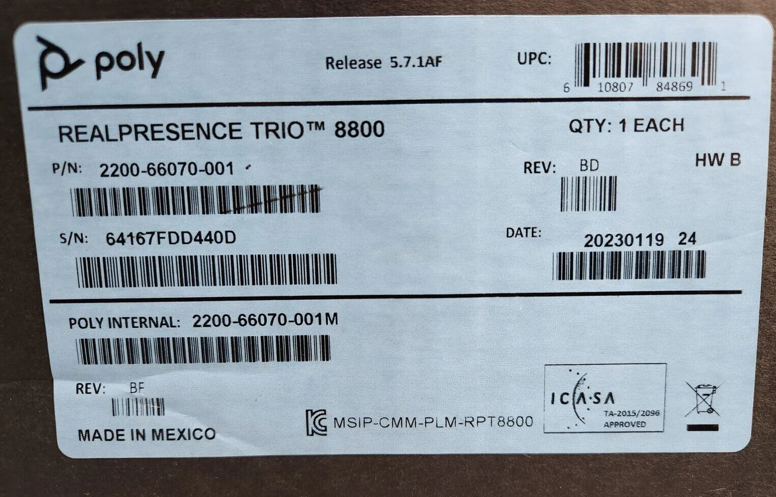 Poly Realpresence Trio 8800 - 2200-66070-019 Conference Phone HP Polycom - Image 6