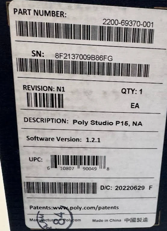 Poly Studio P15 Personal Video Bar - 4K Video Quality (Black) NEW - Image 3
