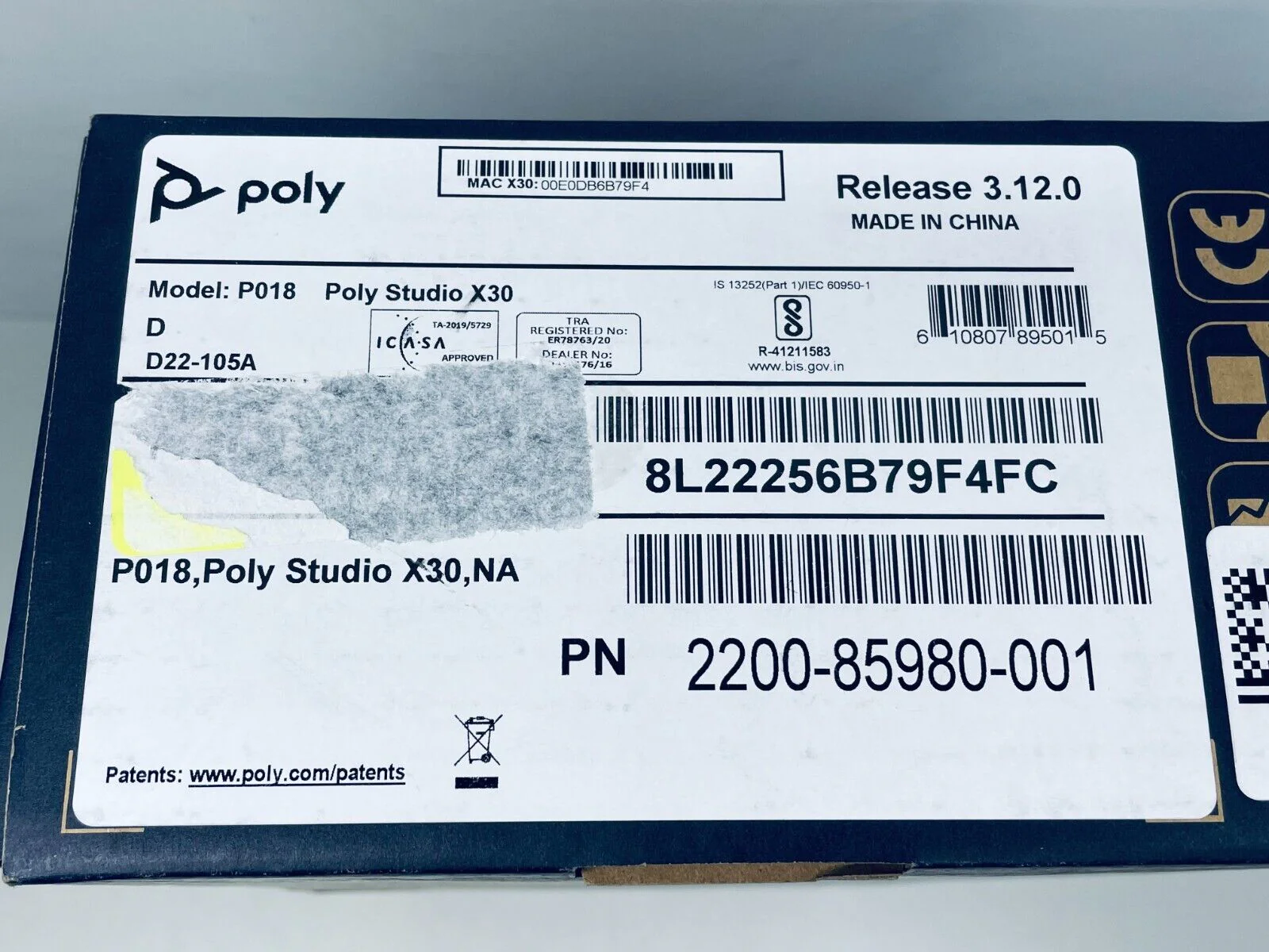 Poly Studio X30 P018 Video Conferencing Bar 2200-85980-001 - Image 2