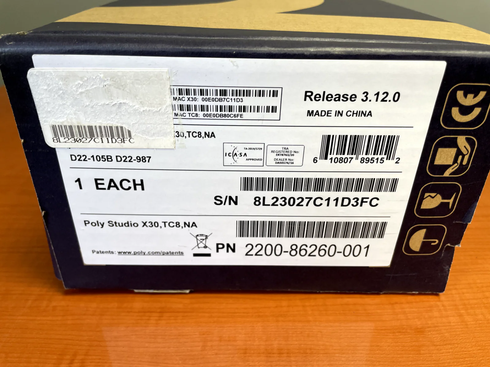 Poly Studio X30 TC8 NA 2200-86260-001 All in One Video Bar W/ TC8 Touch Control - Image 2
