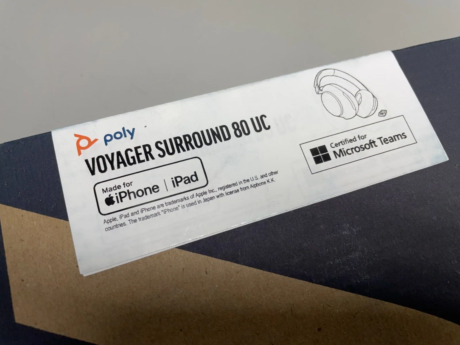 Poly Voyager Surround 80 UC Noise Canceling Wireless Bluetooth Over Ear Headset - Image 3