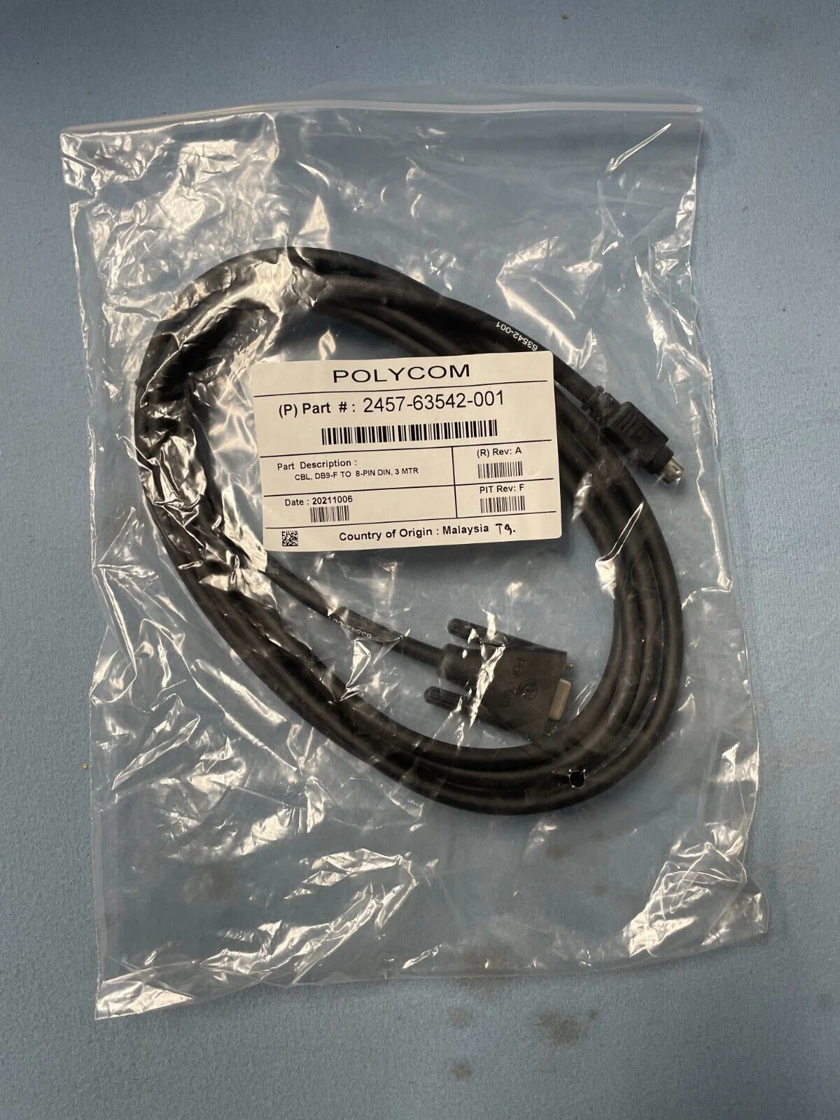 Polycom CBL,Db9-F to 8-PIN DIN3 MTR 2457-63542-001