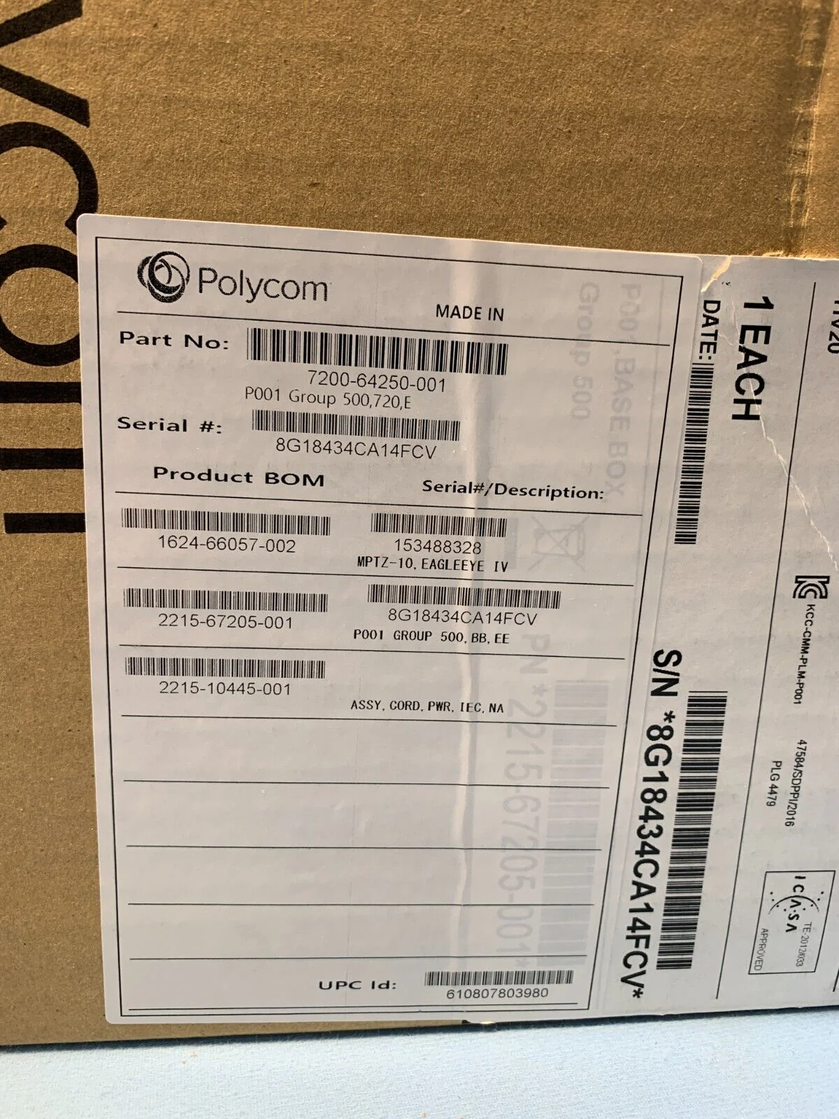 Polycom RealPresence Group500 w/MPTZ-10 EagleEye IV (7200-64250-001) - Image 2