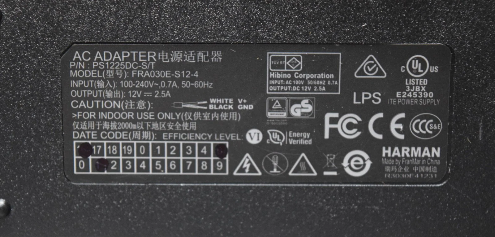 Power Supply Adapter model-FRA030E-S12-4 12V Compatible w/London BLU-BOB BLU-BIB - Image 3