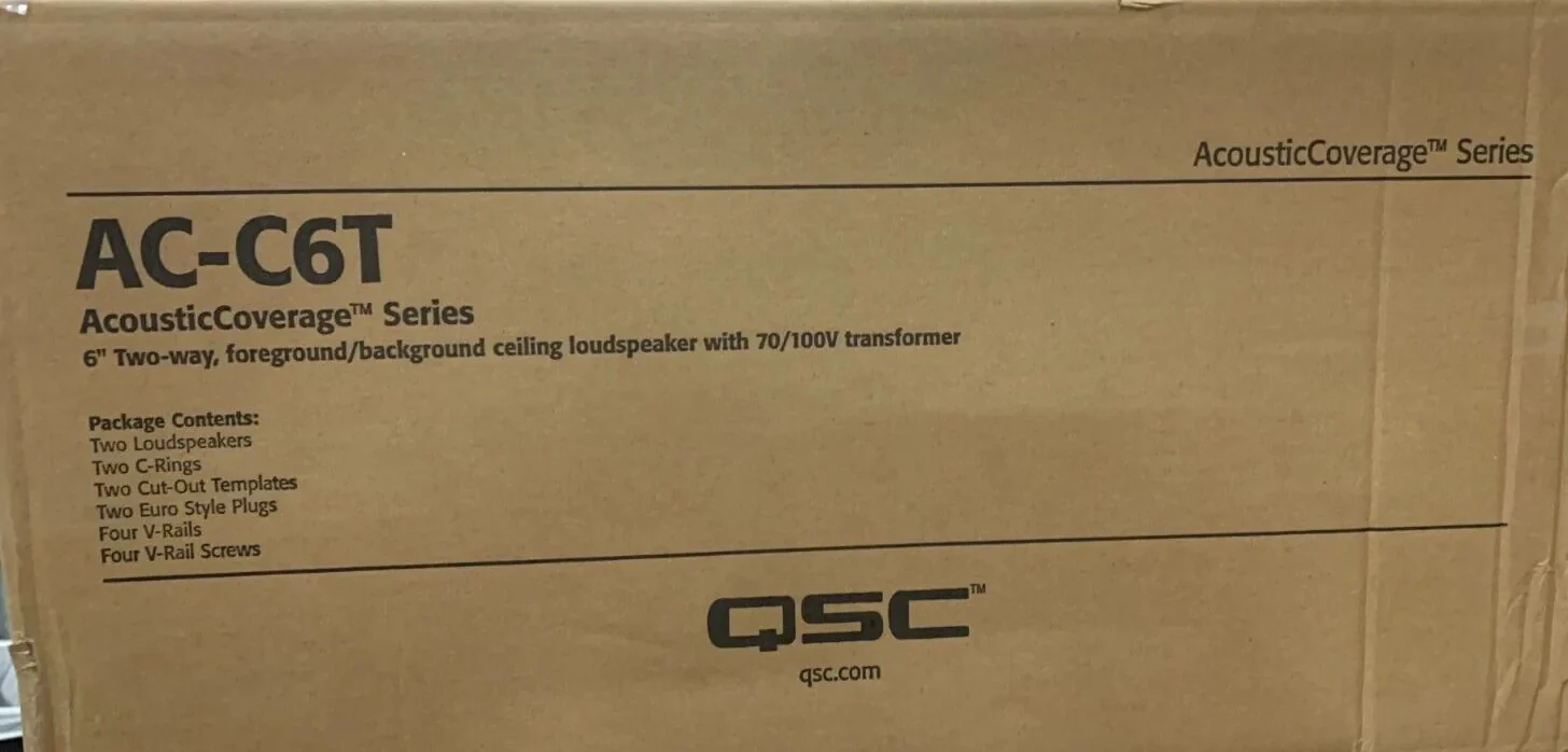 QSC AC-C6T AcousticCoverage Series 6" 2-Way 30W Ceiling Loudspeaker Pair, White - Image 3