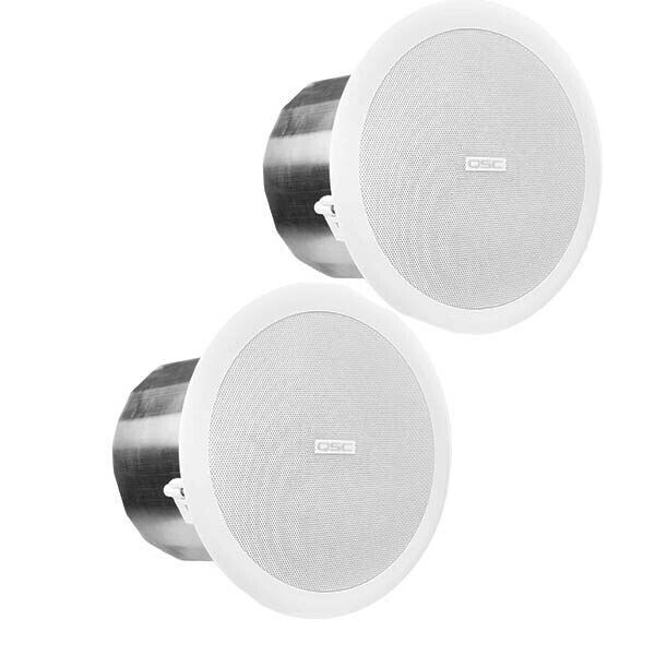 QSC AC-C6T Two-Way 6" Ceiling Mount 70/100V Pro Audio Speakers - PAIR - White - Image 4
