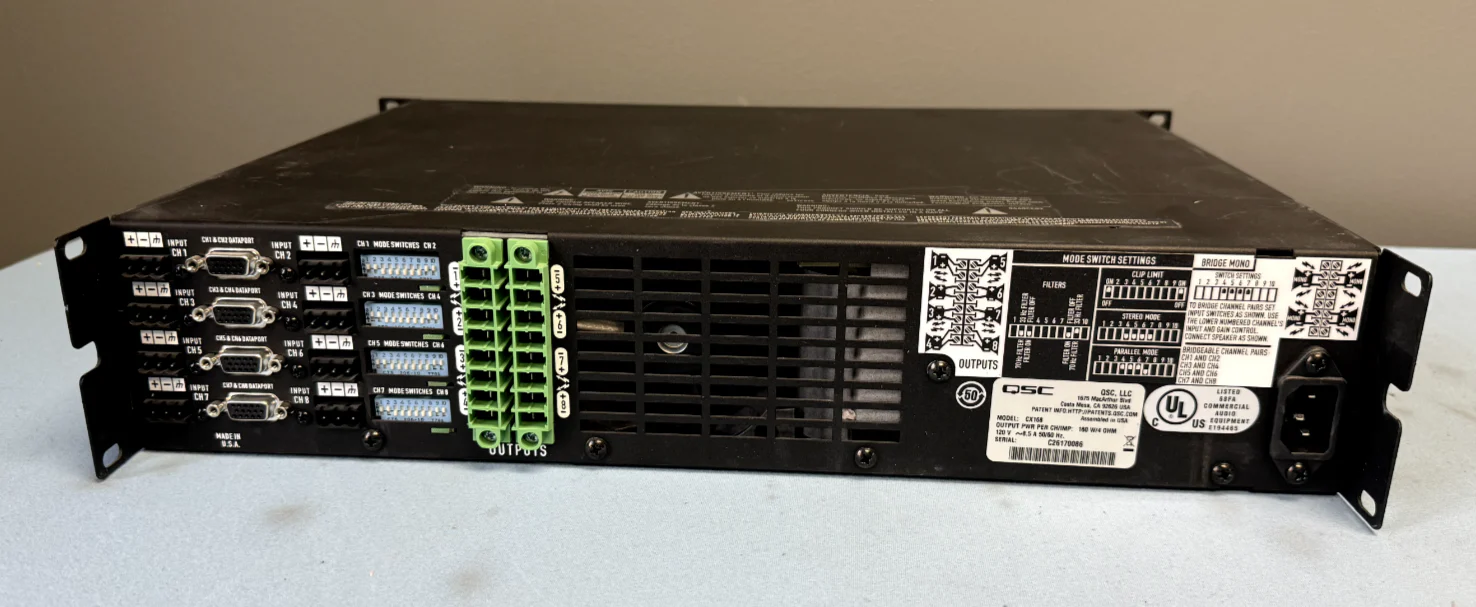 QSC CX168 8-Channel Installed Sound Professional Audio Amplifier 130W - Image 2