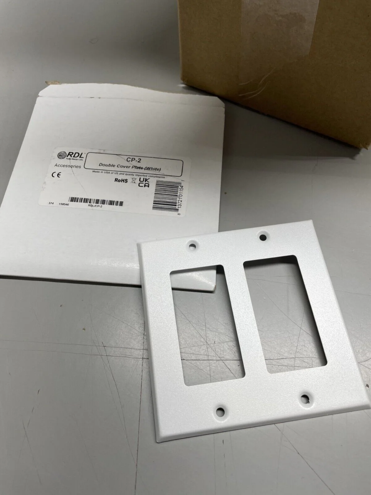 RDL CP-2 White Double Cover Plate - Steel Powder Coated Finish - LOT of 23 Units - Image 3