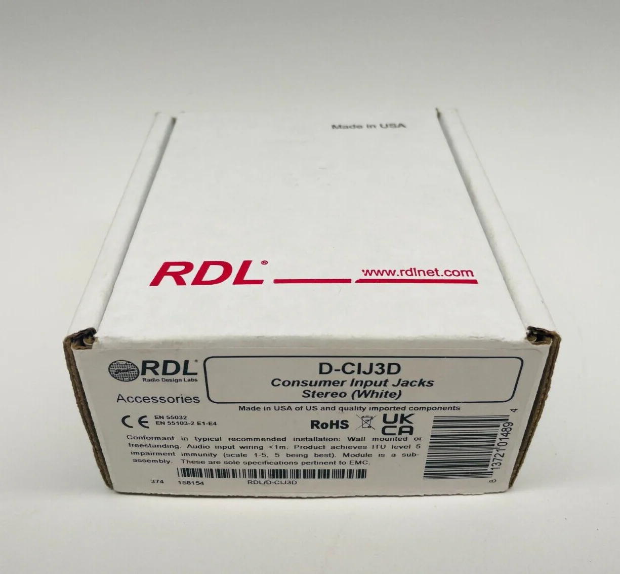 RDL D-CIJ3 Consumer Input Jacks (Mono) (White/Gray)