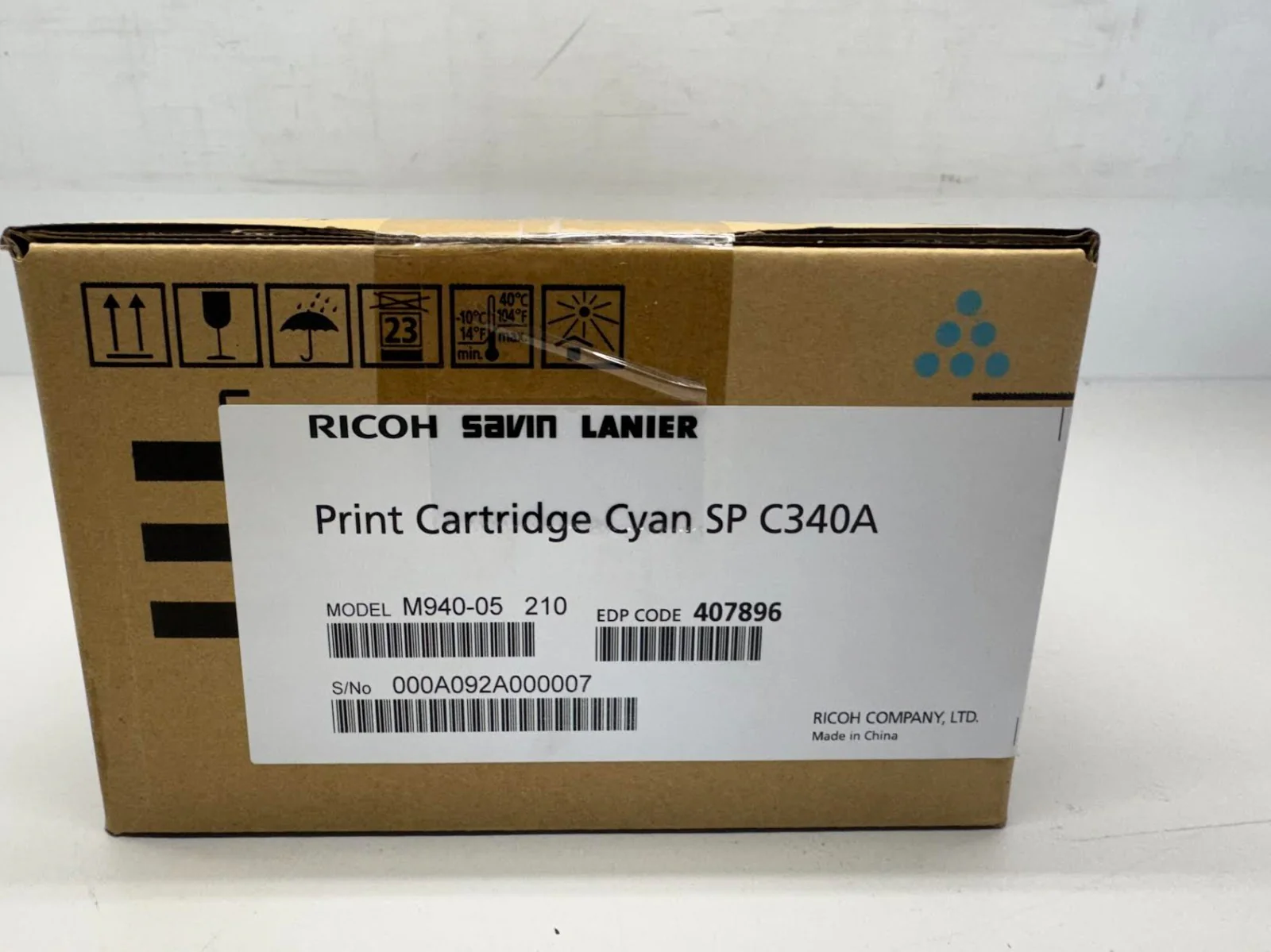 Ricoh SP-C340A 407896 | Original Ricoh Toner Cartridge - Cyan - Image 2