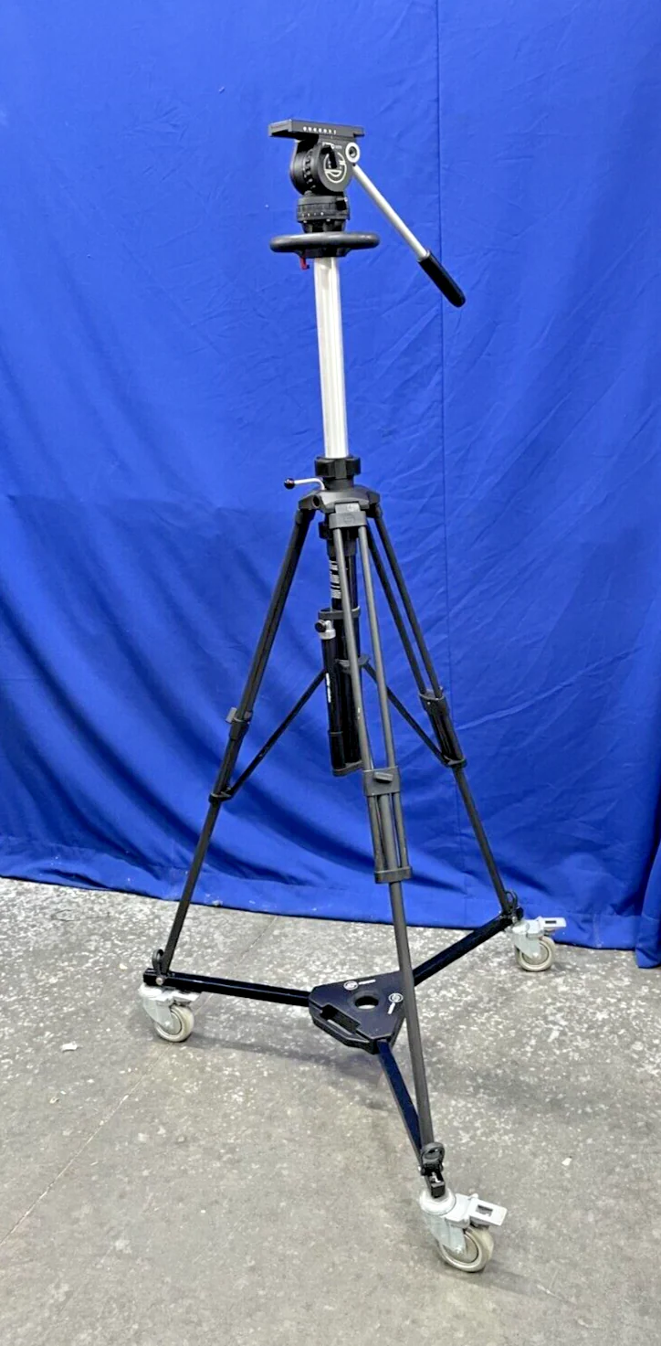 Sachtler Video 14 Fluid Head Pedestal Tripod w/ Pneumatic Column & Dolly System - Image 2