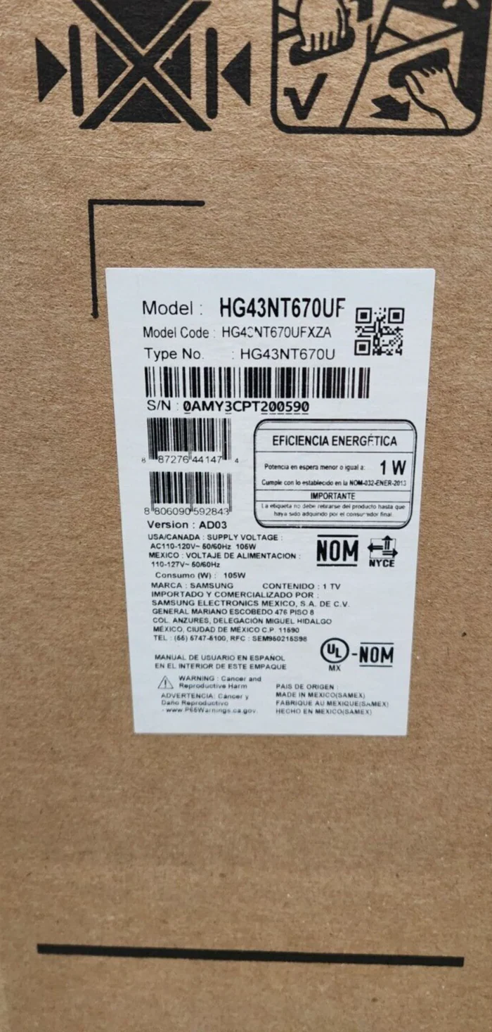 Samsung HG43NT670UF 43" NT670U Series Hospitality TV 4K UHD Monitor - Image 2