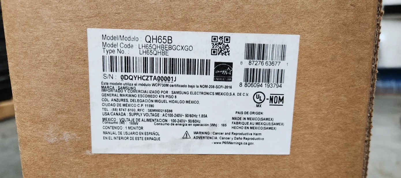 Samsung QH65B 65" 4K Smart Commercial LED Display LH65QHBE NEW Stock - Image 3