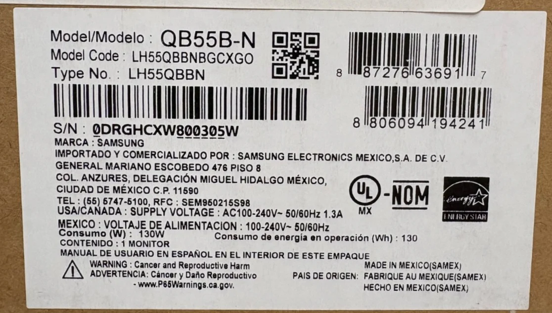 Samsung QM55B-N / QBB Series - 55" LED-backlit LCD display - 4K / LH55QBBNBGCXGO - Image 2