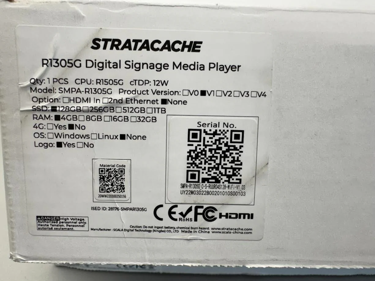 Scala SMPA R1305G Digital Signage Media Player / Wifi / V1 - Image 2