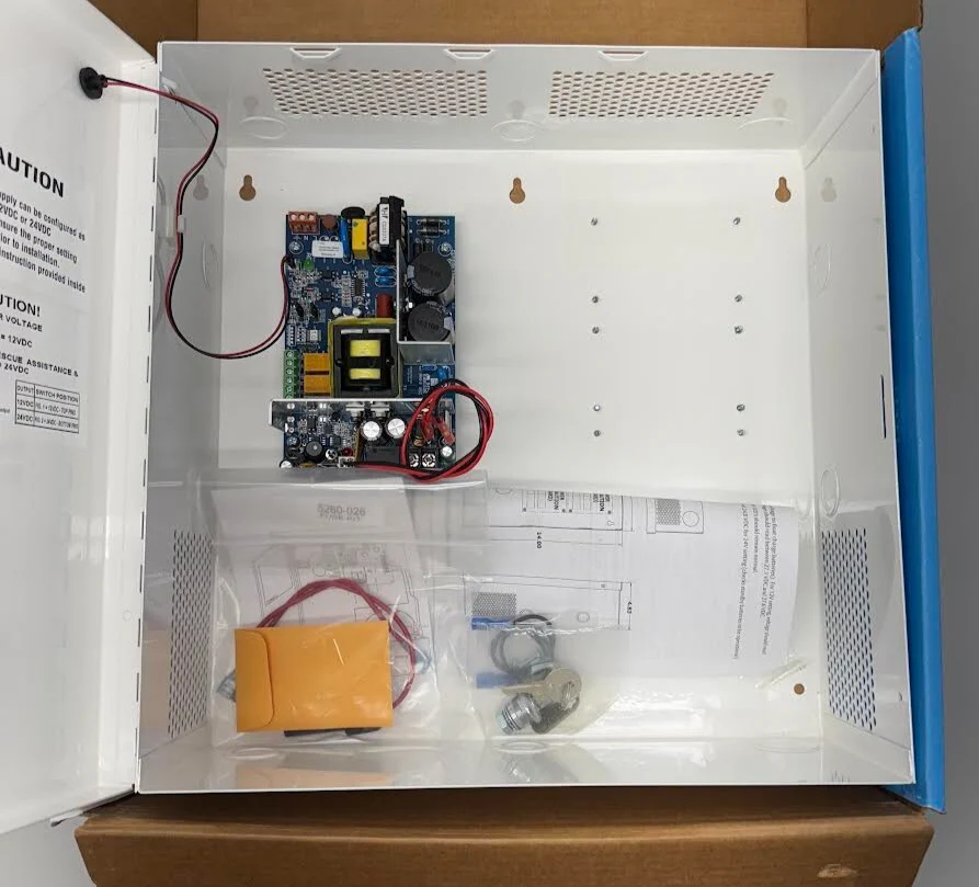 Securitron AQD4 Switching Power Supply 12/24 VDC 4Amp with Distribution Board
