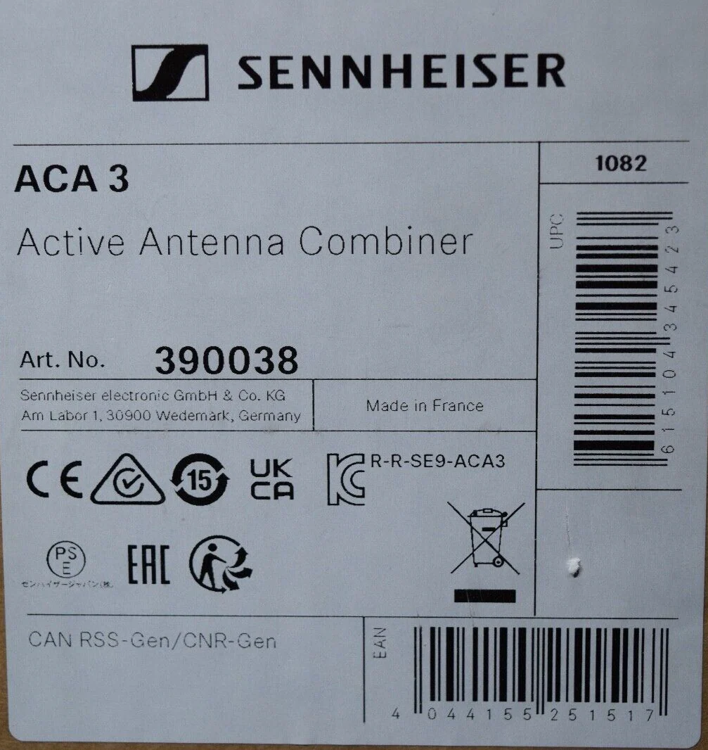 Sennheiser ACA3 Dual-Channel Antenna Combiner  Art. No. 390030    470-798 MHz - Image 4