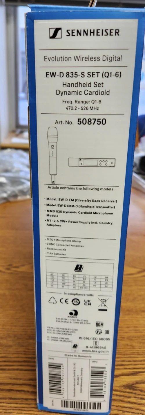 Sennheiser EW-D 835-S Set Digital Wireless Microphone System w/ Handheld Q1-6 - Image 6