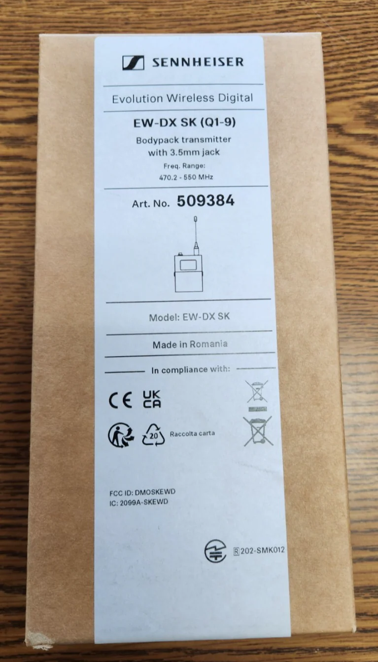 Sennheiser EW-DX SK (Q1-9) Digital Wireless Bodypack Transmitter 470.2-550MHz - Image 2