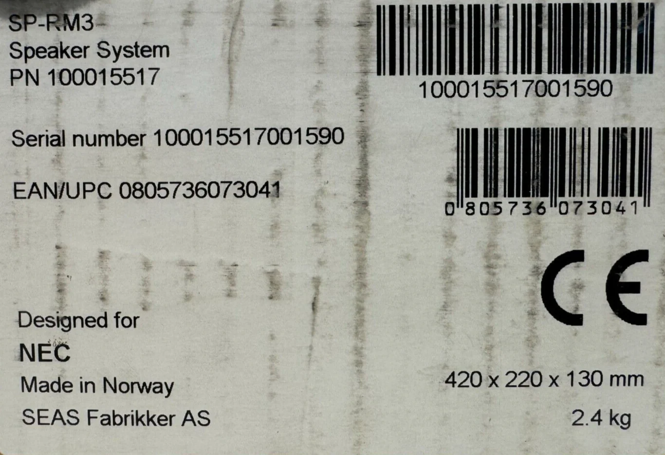 Sharp NEC Display SP-RM3 Side Mount Speaker System 100015517 - Image 2