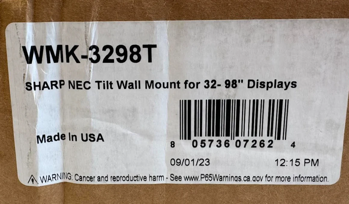 Sharp WMK-3298T Tilt Wall Mount for 32 to 98" Displays - NEW - Image 4
