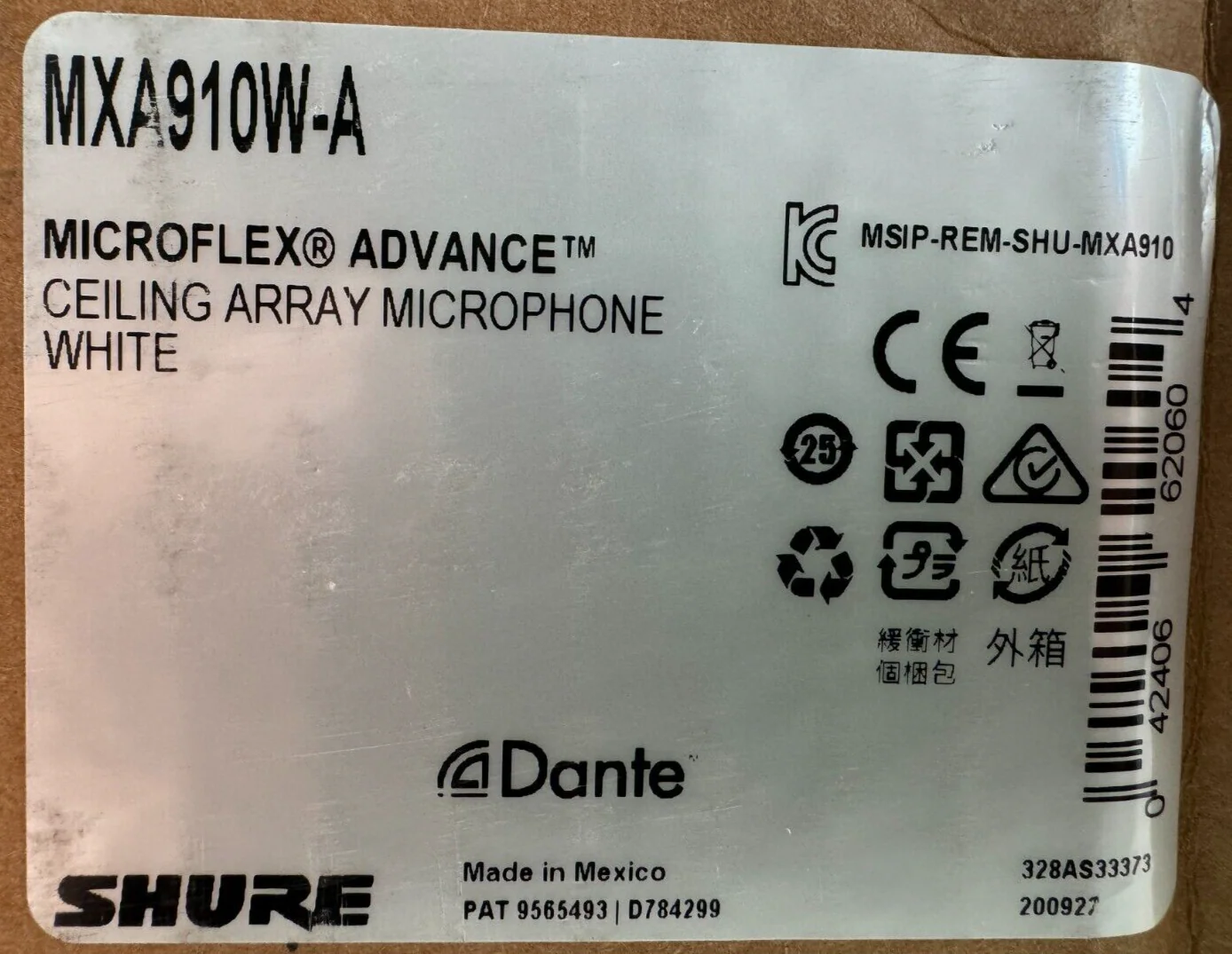 Shure Microflex MXA910W-A 24" Advanced Ceiling Array Microphone White Dante - Image 2