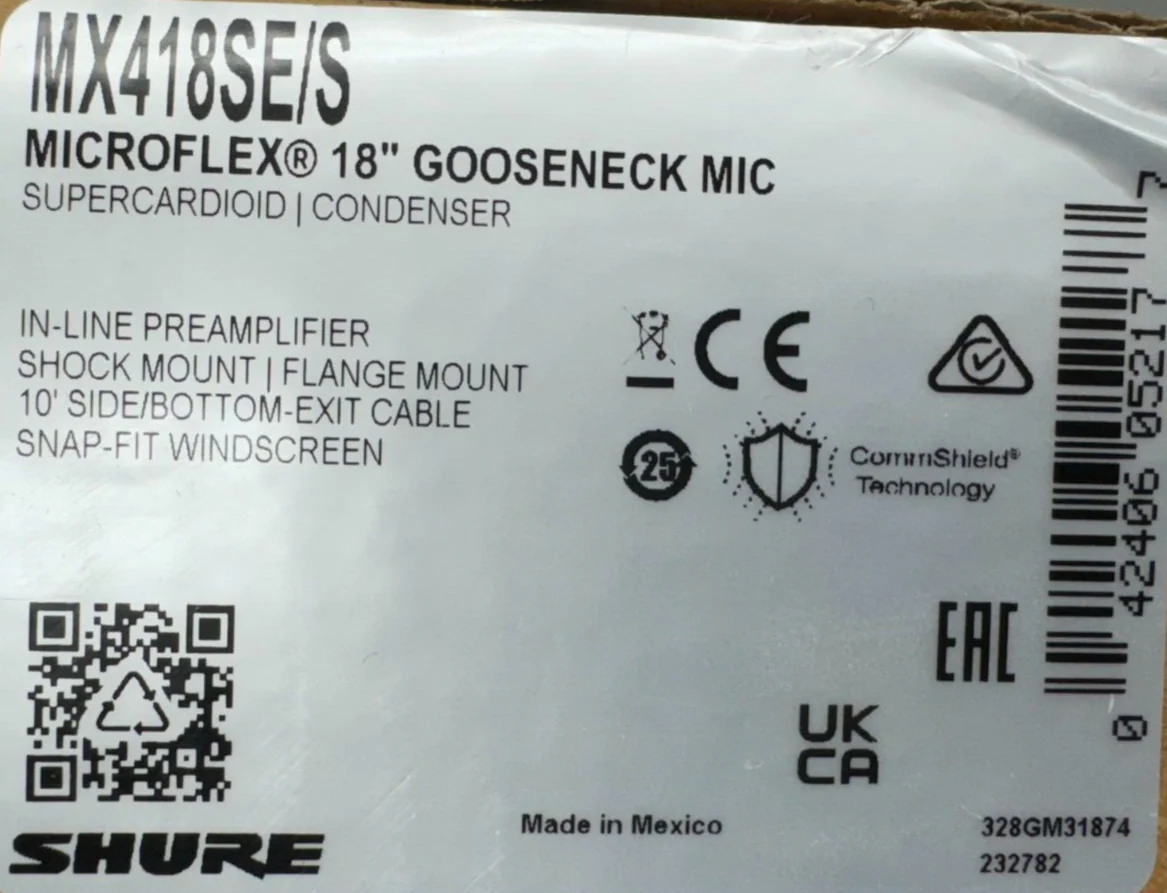 Shure MX418SE/S 18" Super-Cardioid Gooseneck Microphone - Image 4