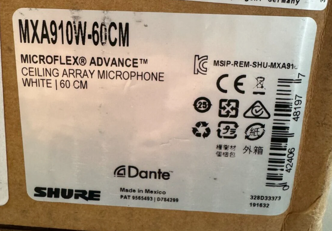 Shure MXA910W-60CM Microflex Advance Ceiling Array Microphone White 60 cm - Image 2