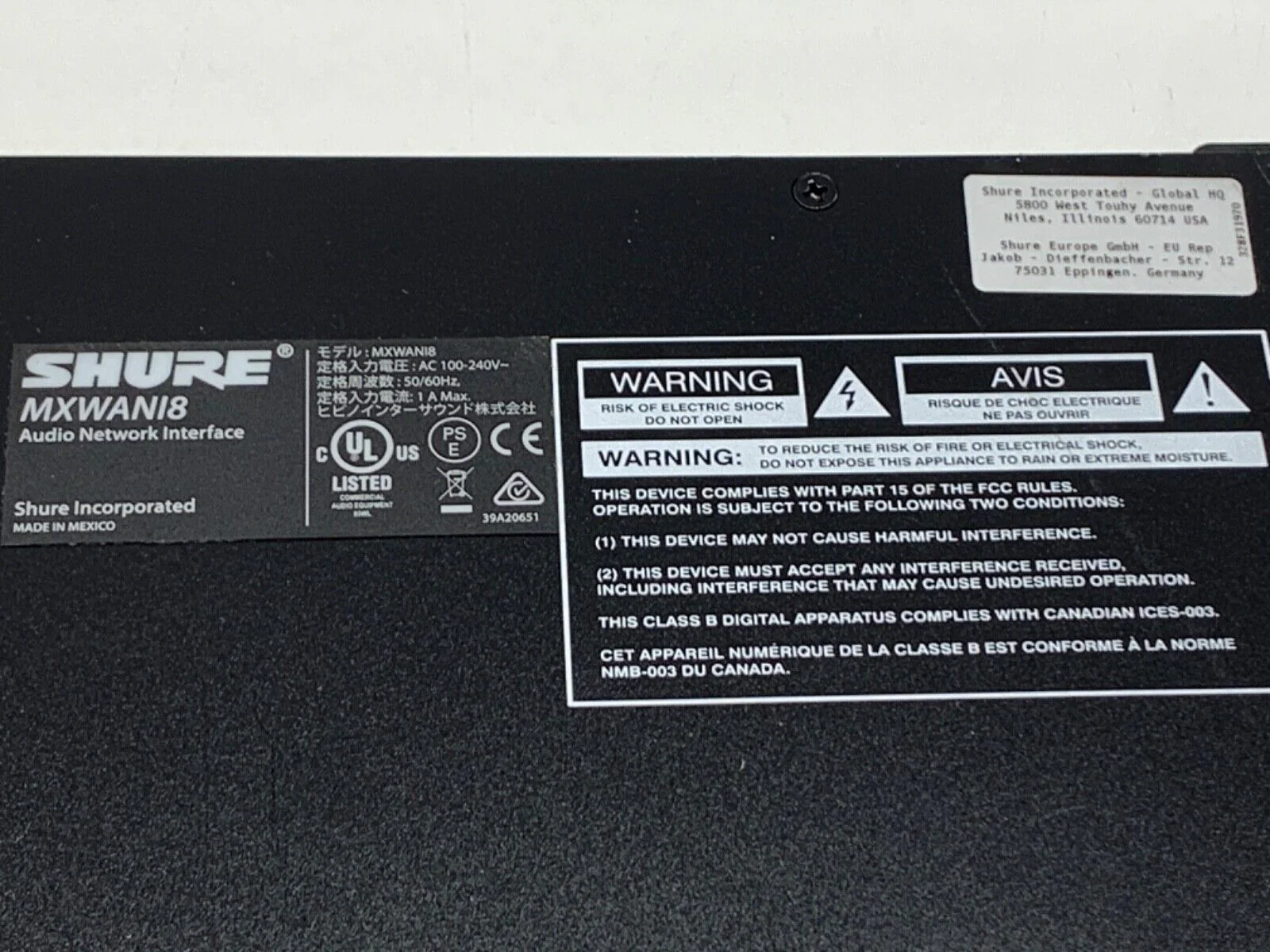 Shure MXWANI8 Microflex Wireless 8-Channel Audio Network Interface - Image 2