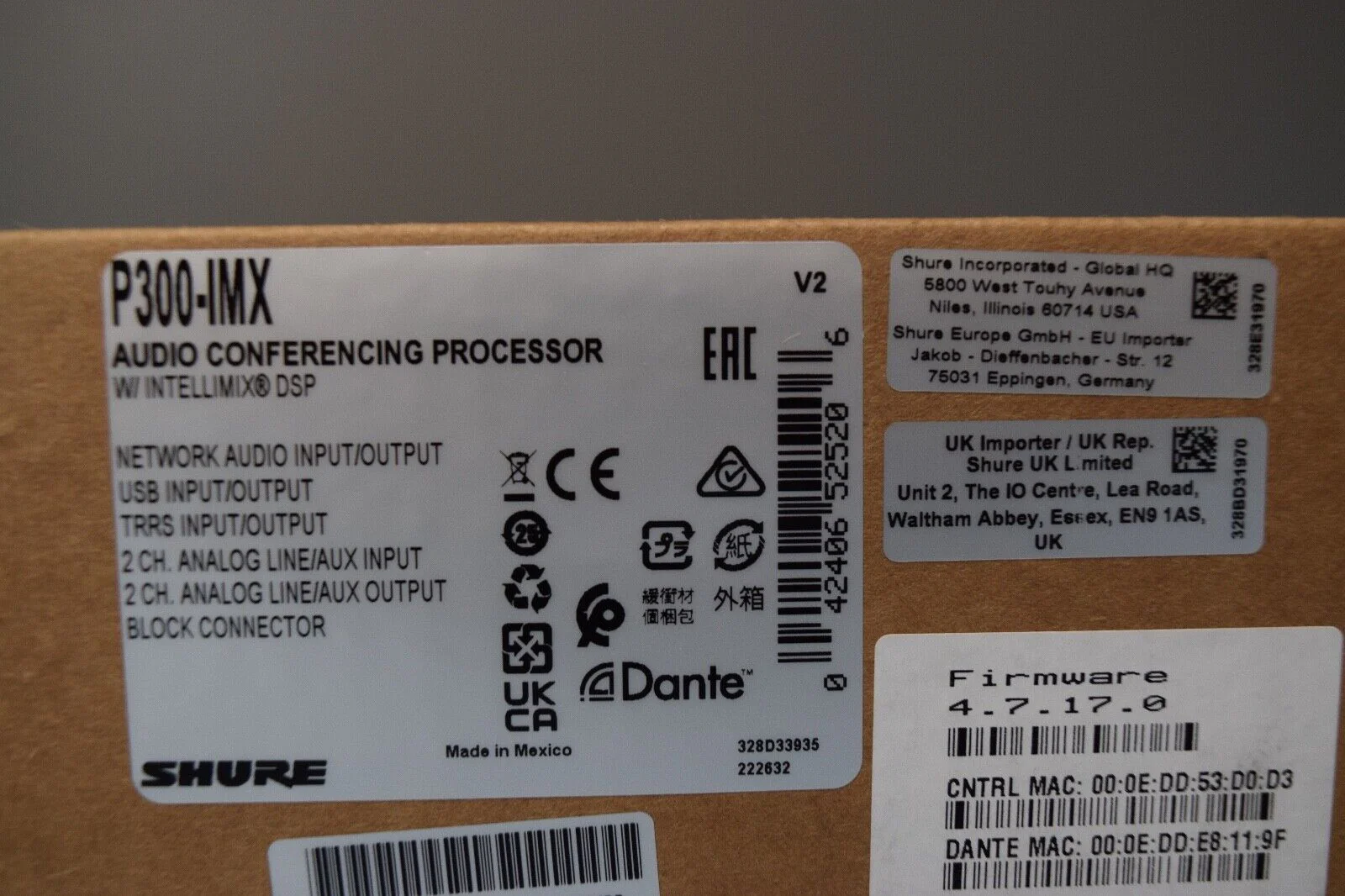 Shure P300-IMX  Audio Conferencing Processor W/ IntelliMix DSP AND POE - Image 3
