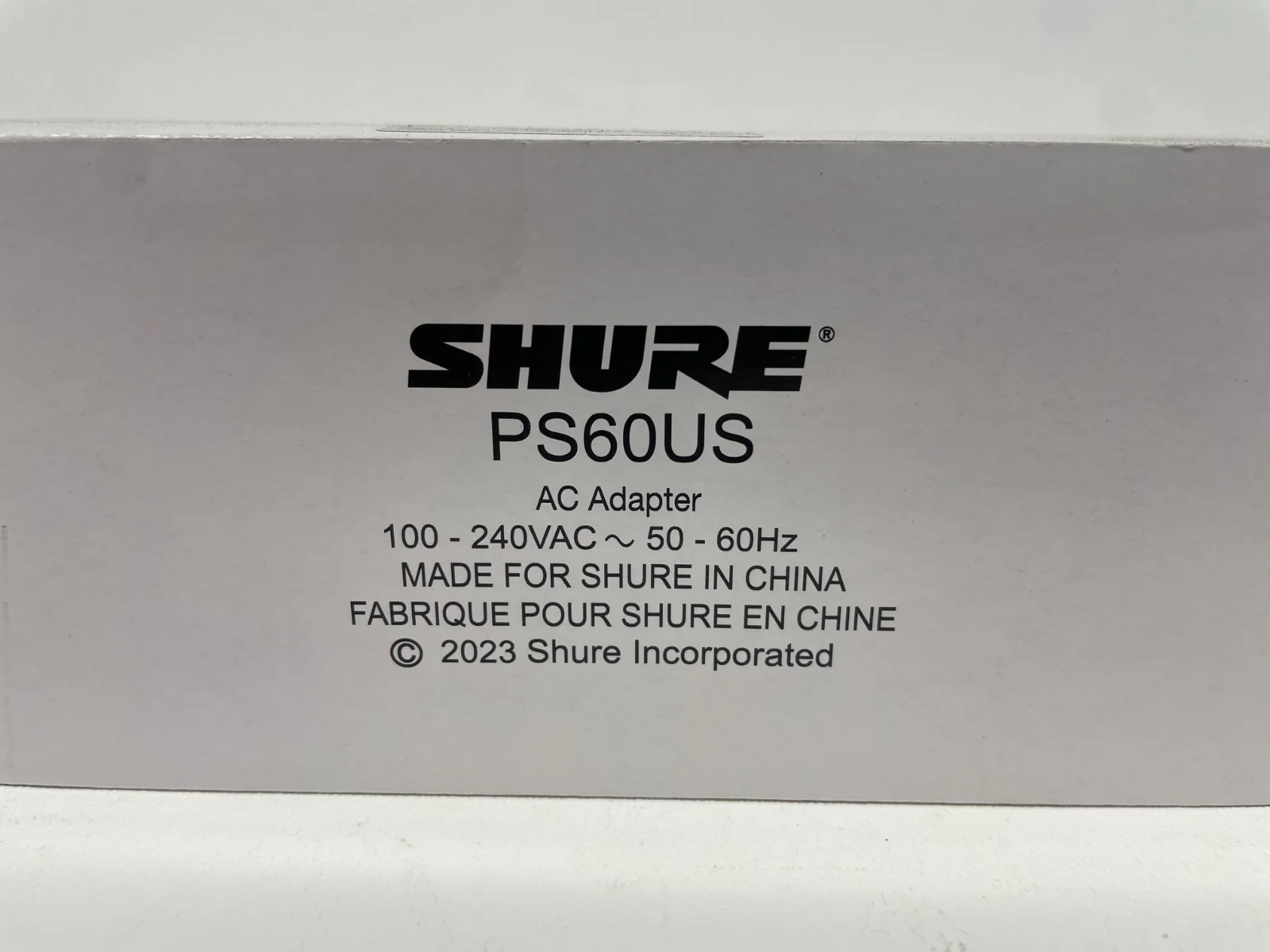 Shure PS60US Power Supply AC Adapter 100 - 240VAC ~ 50 - 60Hz - Image 3