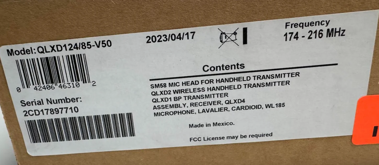 Shure QLXD124/85-V50 Dual Channel Wireless Microphone System NEW 174-216Mhz - Image 2