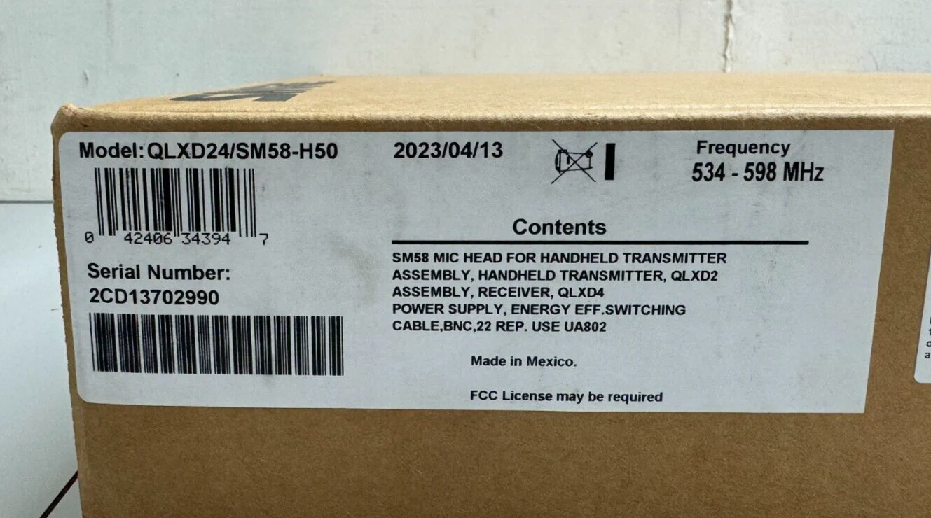 Shure QLXD24/SM58-H50 Handheld Wireless Microphone System w/ SM58 - H50 Band - Image 2