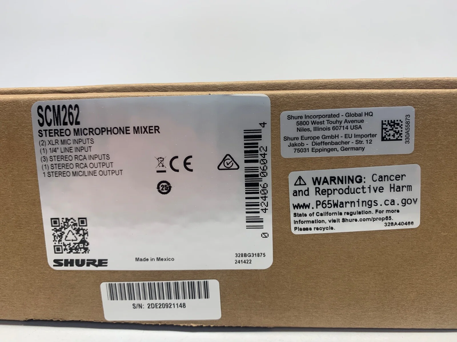 Shure SCM262 Stereo Microphone Mixer