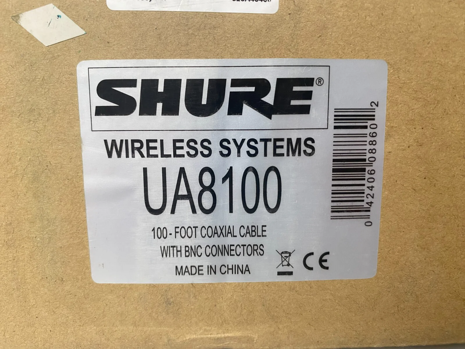 Shure UA8100 UHF Remote Antenna - 100' Foot Extension Coaxial Cable w/ BNC - Image 2