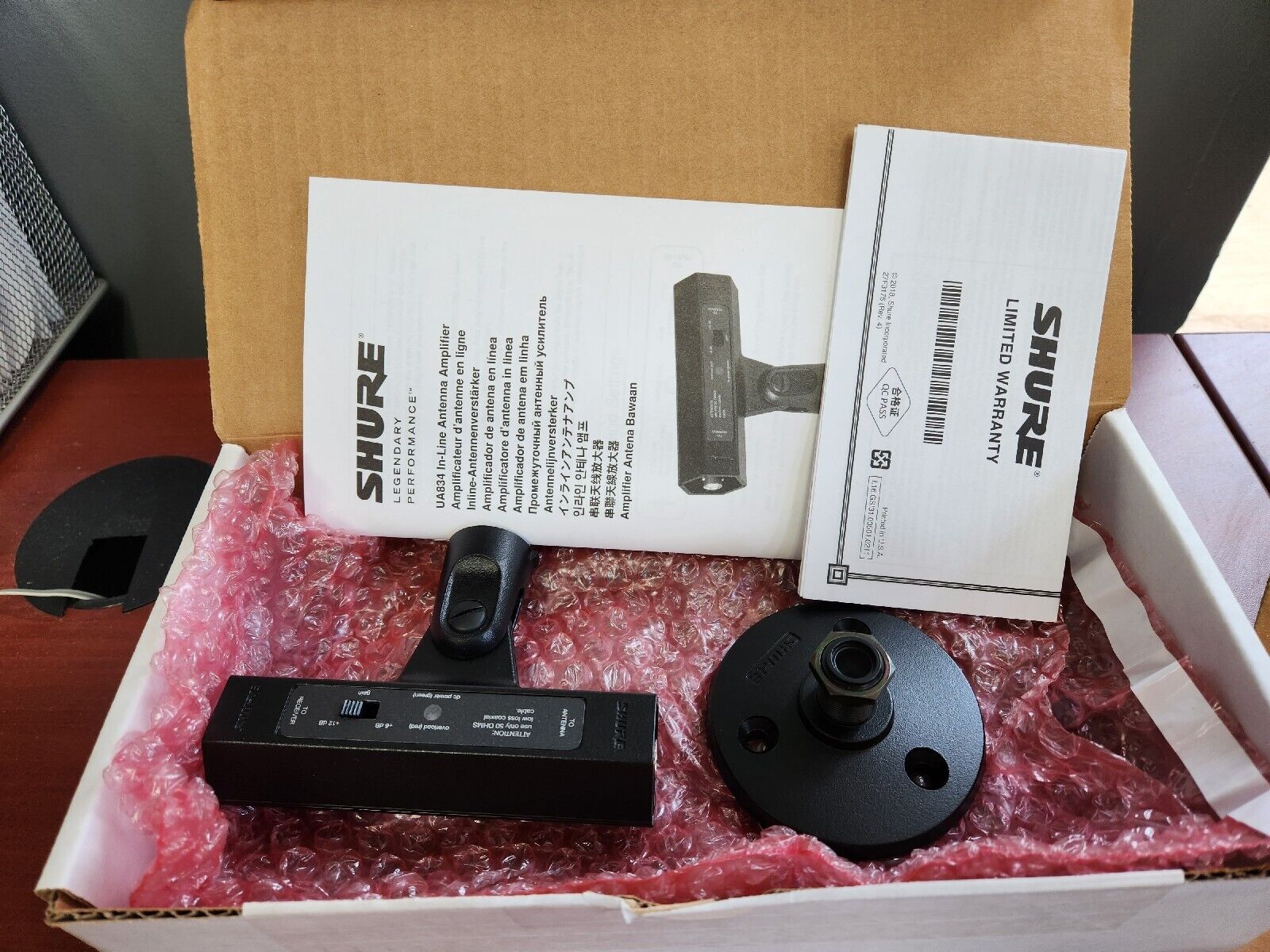 Shure UA834V VHF In-Line Antenna Amplifier for Remote Mounting 174-216MHz - Image 4