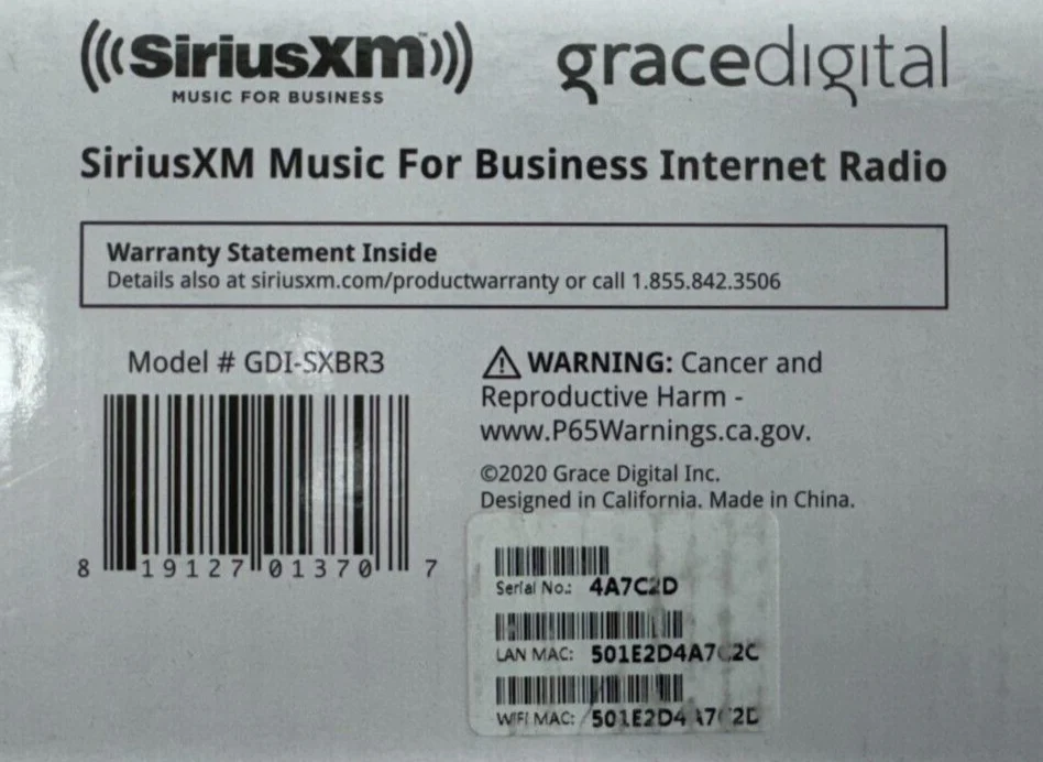 SiriusXM GDI-SXBR3 Music For Business Internet Radio BR3 Streaming Player - Image 2