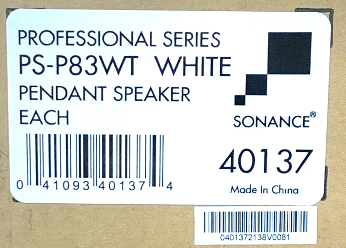 Sonance Professional Series PS-P83WT 8" White Pendant Speaker (40137) - Image 2