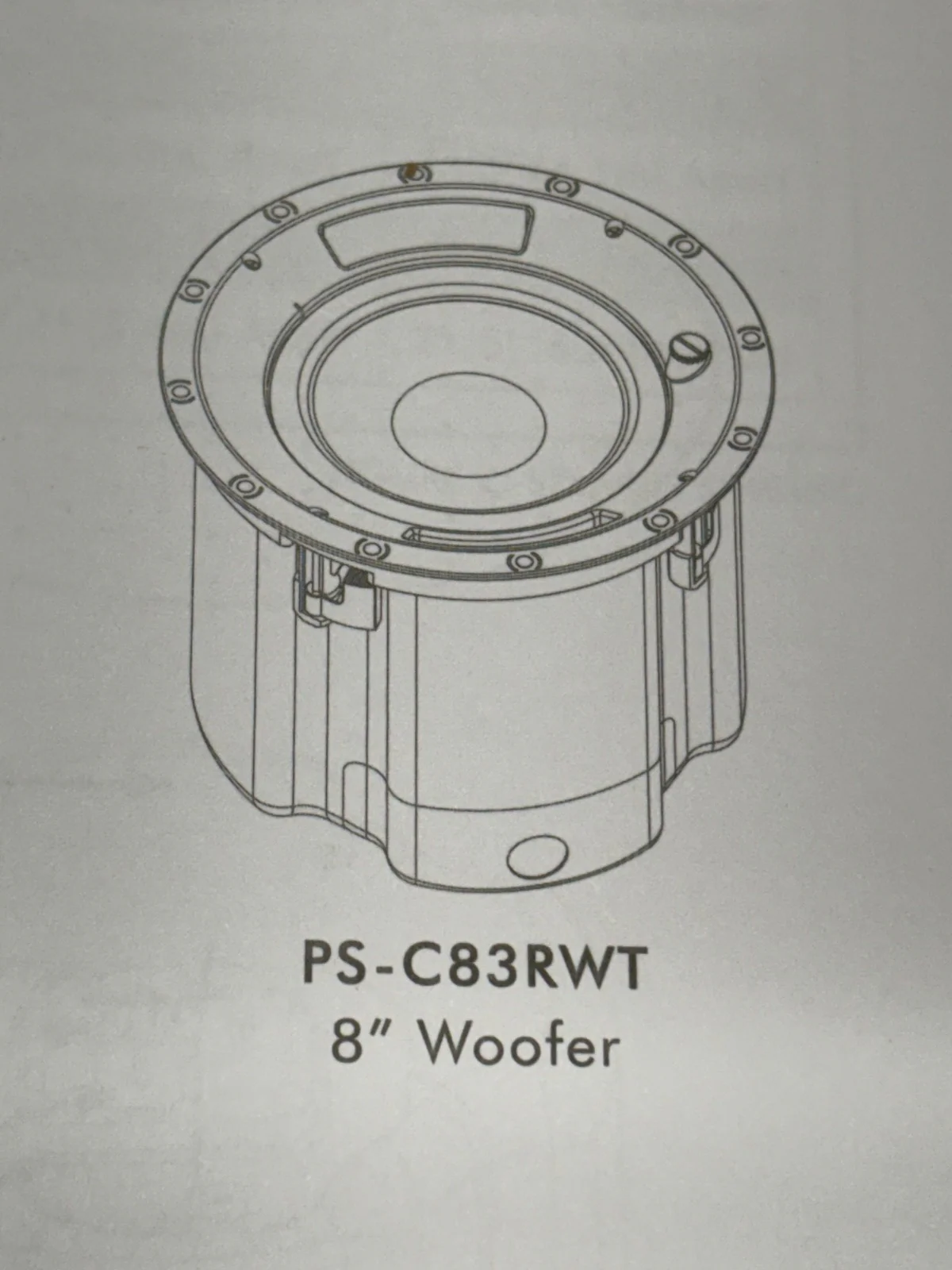 Sonance PS-C83RWT White Professional Series In-Ceiling Woofer Speaker (1 SPKR) - Image 3