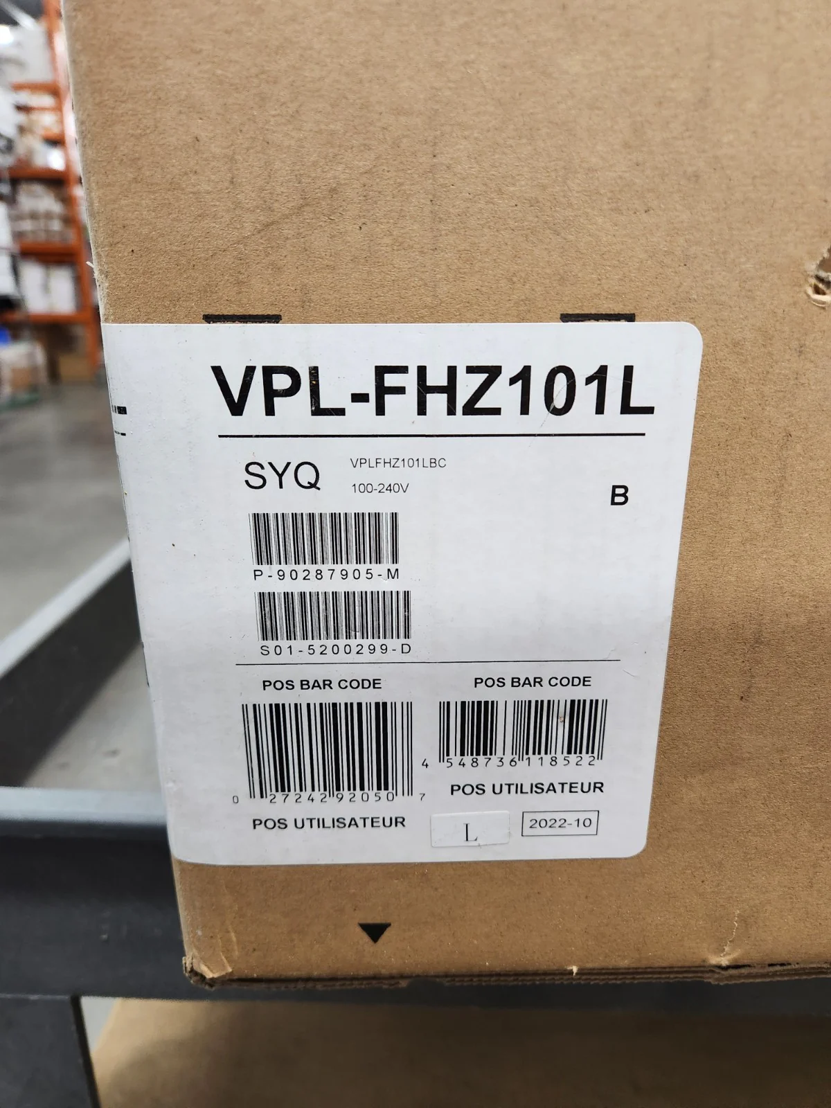 Sony VPL-FHZ101L WUXGA Laser 3LCD Projector 10,000 Lumens Black NO LENS - Image 2