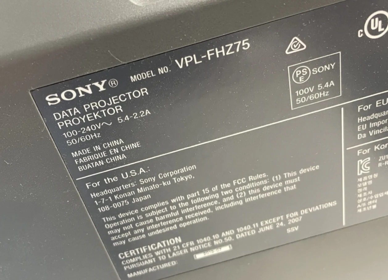 Sony VPL-FHZ75 6500-Lumen WUXGA Professional HD Laser Projector - Only 167 Hours - Image 5