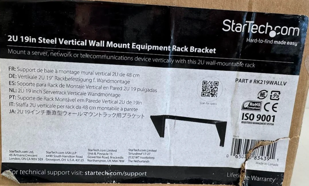 StarTech 2 RU 19" Steel Vertical Wall-Mount Equipment-Rack Bracket - Image 2