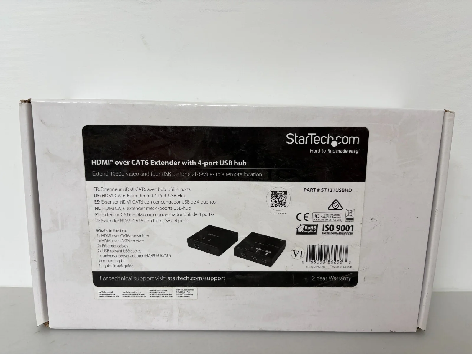 StarTech HDMI over Cat 5/Cat 6 Extender w/ 4-Port USB Hub (P/N: ST121USBHD)