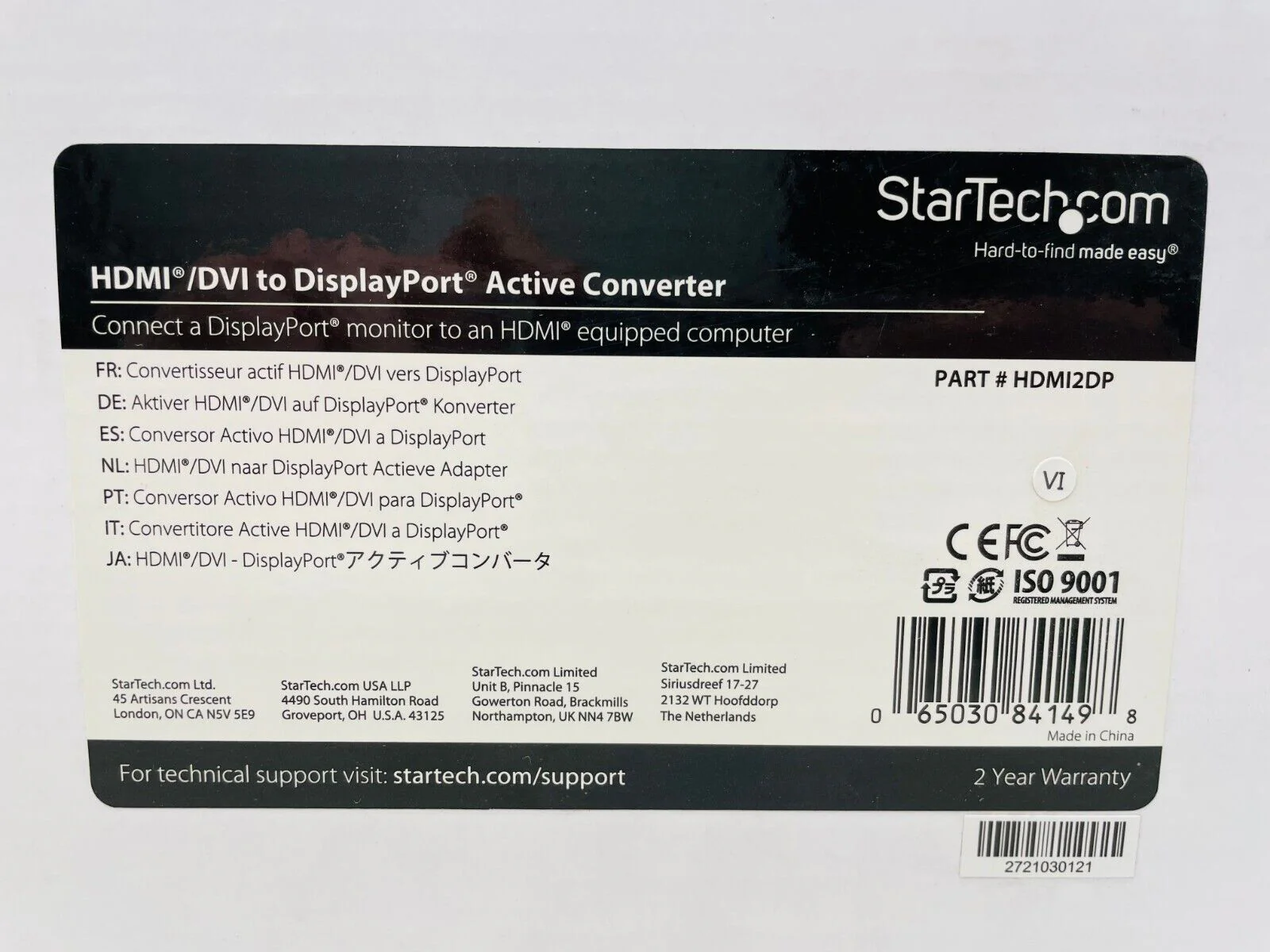 StarTech HDMI2DP HDMI/DVI to DisplayPort Active Converter - Image 2