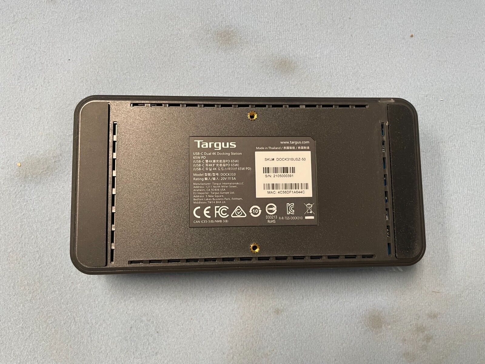 Targus Universal Dock310-A USB-C Dual 4K Docking Station 65W - Image 5
