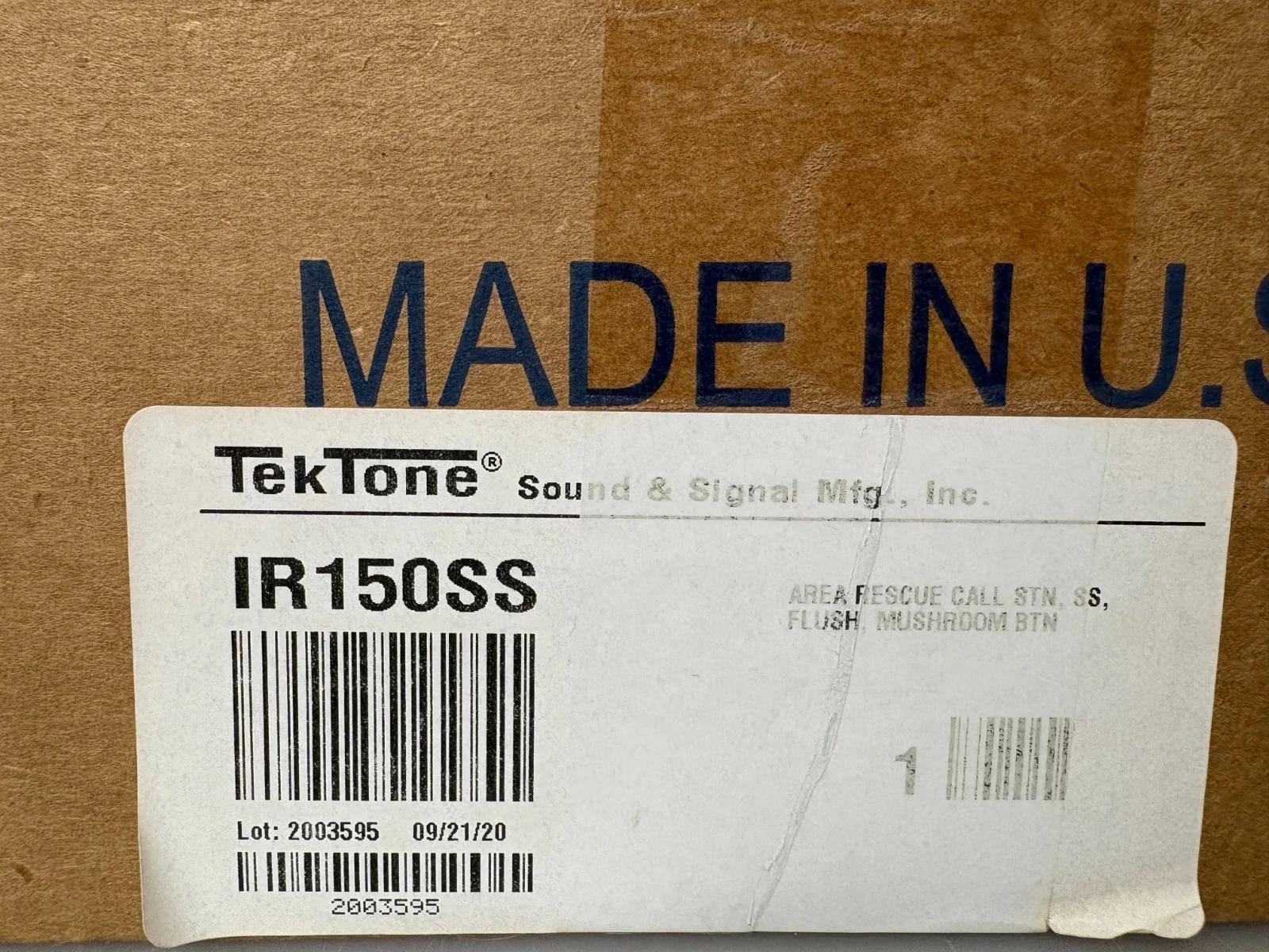 Tek Tone IR150SS Rescue Assistance Remote Call Station w/ Mushroom Push Button