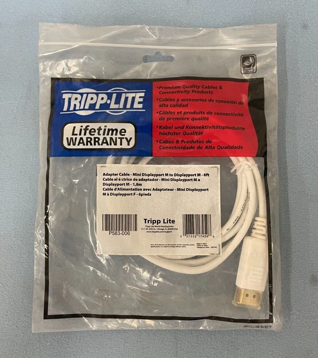 Tripp Lite P583-006 Mini Displayport to DisplaryPort Cable 4K 6ft LOT OF 9 - Image 2