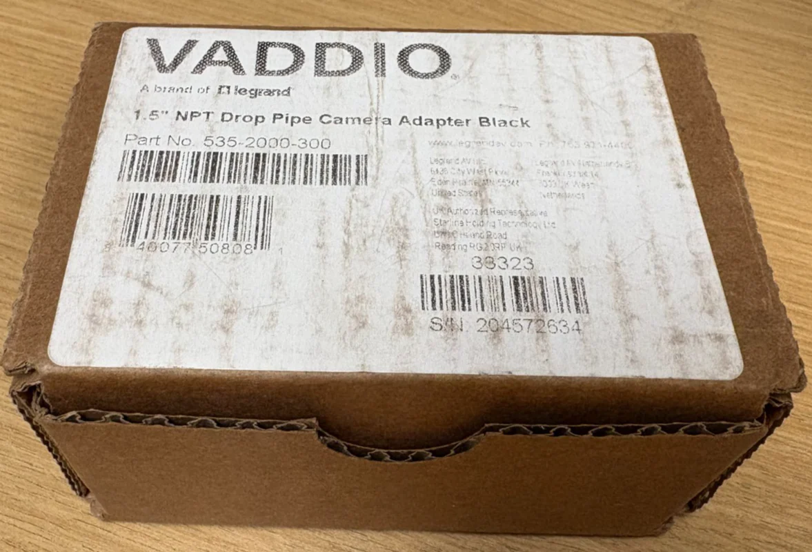 Vaddio 535-2000-300 Drop Pipe Camera Adapter (Black) - Image 2