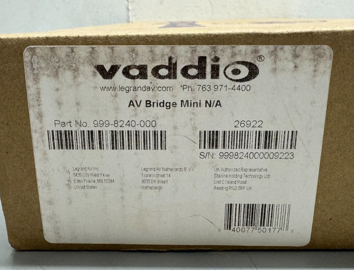 Vaddio 999-8240-000 AV Bridge Mini HD Audio/Video Encoder - Image 2