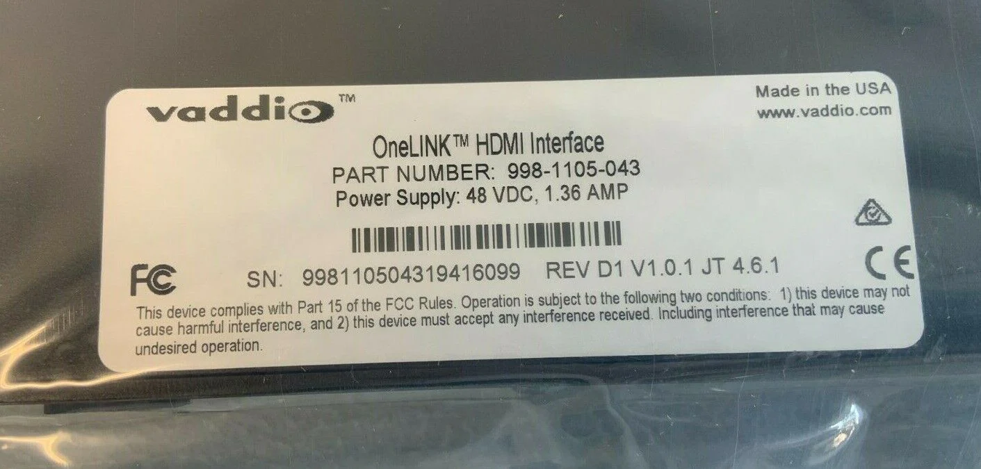 Vaddio 999-9530-000 / OneLINK HDBaseT Extender Set for Sony & Panasonic Cameras - Image 5